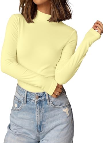 411h5hpaf0l. ac 1.jpg Cuptacc Langarmshirt Pullover Damen Basic Einfarbig Slim Fit Home Freizeit