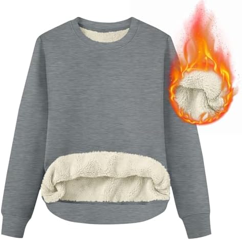 414byi0wxnl. ac .jpg RLEHJN Fleecepullover Damen WinterWarm Gefüttert mit Tasche