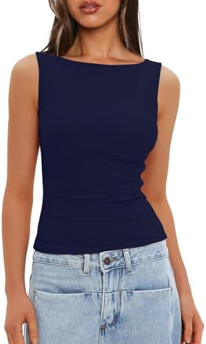 414nlndt3xl. ac .jpg Generisch Lässiges Tanktop für Damen zur perfekten Layering-Möglichkeit aus Rippstrick | Schmale Passform generisches D