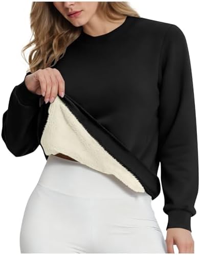 415ux5kjzal. ac .jpg RLEHJN Fleecepullover Damen WinterWarm Gefüttert mit Tasche