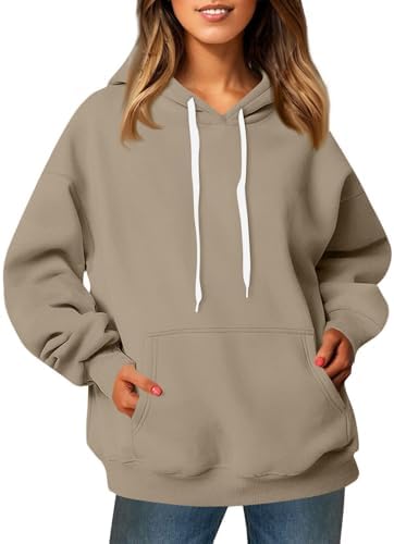 417djter69l. ac .jpg Generisch Lässige Leichte Jogginganzug Damen Loose Fit Sport Kapuzenpullover Oversize Langarm Gelb Groß Kleiner Standard