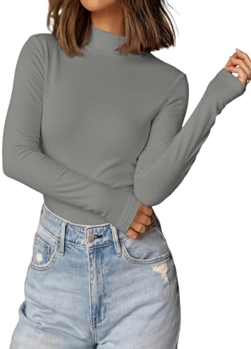 417xf8pe0vl. ac 1.jpg Cuptacc Langarmshirt Pullover Damen Basic Einfarbig Slim Fit Home Freizeit