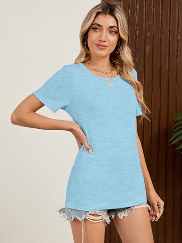 4186dvss1pl. ac .jpg YGOODM Damen 3er Pack Kurzarm Sommer T-Shirts Basic Rundhalsausschnitt
