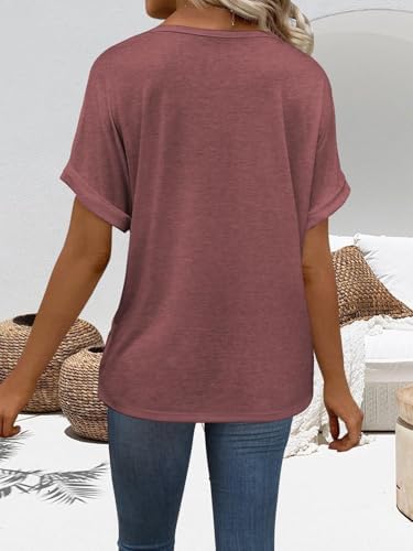 4193d 56wl. ac .jpg Cuptacc Sommer T-Shirts Damen Kurzarm V-Ausschnitt Elegant Basic Top OEKO-TEX