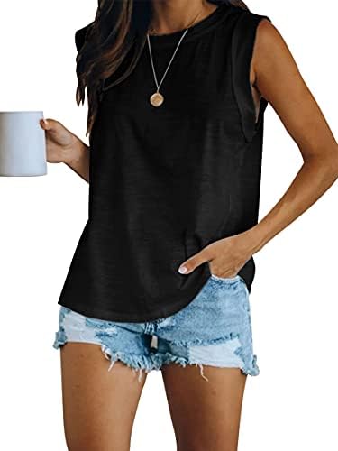 419msq4fmjs. ac .jpg Ebifin Tops Damen Sommer Tank Top Rundhalsausschnitt Longtops