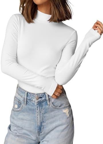 419pp2ko0wl. ac 1.jpg Cuptacc Langarmshirt Pullover Damen Basic Einfarbig Slim Fit Home Freizeit