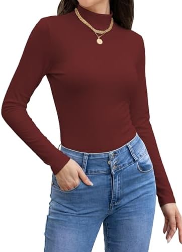 41aqeai70vl. ac 1.jpg Cuptacc Langarmshirt Pullover Damen Basic Einfarbig Slim Fit Home Freizeit