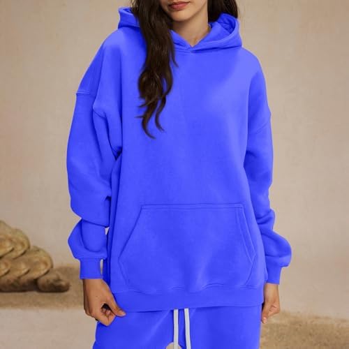 41bvhg4ewll. ac .jpg Generisch Lässige Leichte Jogginganzug Damen Loose Fit Sport Kapuzenpullover Oversize Langarm Gelb Groß Kleiner Standard