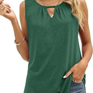 Cuptacc Sommer 2025 Trendy Damen Tank Top OEKO-TEX STANDARD 100 Einfarbige Schlüsselloch V-Ausschnitt Sexy Tunika-Shirt