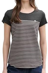 TOM TAILOR Denim Damen T-Shirt Herz-Stickerei auf der Brust