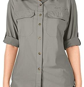 33,000ft Damen UPF50+ UV-Schutz Outdoorhemd Schnelltrocknend für Wanderung und Golf