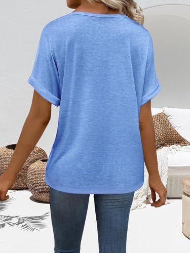 41ew 0drvcl. ac .jpg Cuptacc Sommer T-Shirts Damen Kurzarm V-Ausschnitt Elegant Basic Top OEKO-TEX