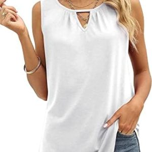 Cuptacc Sommer Tank Top Damen 2025 Trendy Einfarbige Lockere Tunika Shirt