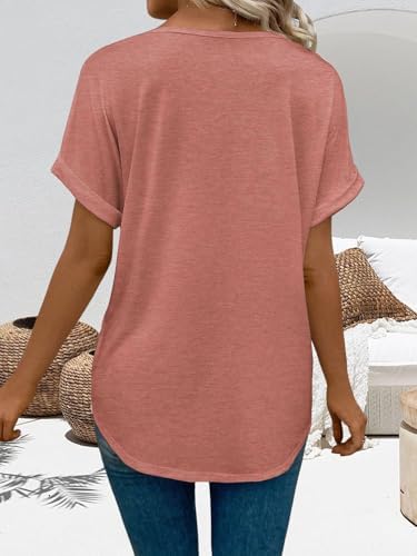 41g12vmihql. ac .jpg Cuptacc Sommer T-Shirts Damen Kurzarm V-Ausschnitt Elegant Basic Top OEKO-TEX