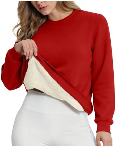 41goepdy5yl. ac .jpg RLEHJN Fleecepullover Damen WinterWarm Gefüttert mit Tasche