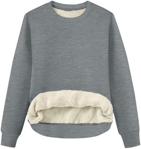 41hdsgfajbl. ac .jpg RLEHJN Fleecepullover Damen WinterWarm Gefüttert mit Tasche
