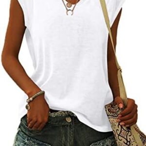 WNEDEU Sommer T-Shirt Damen Flyersleeve Locker Bluse OEKO-TEX STANDARD 100