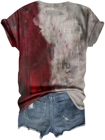 41hm2dgs7tl. ac 1.jpg Generisch Halloween Damen Kurzarm Blutiges Witzig Trendy Blutspritzer Horror T-Shirts Kürbis-Fledermaus-Print Oberteil