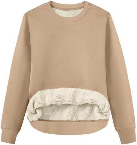 41hzjwodlrl. ac .jpg RLEHJN Fleecepullover Damen WinterWarm Gefüttert mit Tasche
