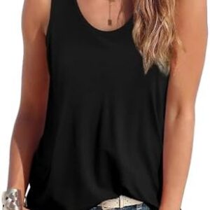 DUOEASE Damen Tank Top Sommer ärmellose Sommermode Shirt Scoop-Ausschnitt OEKO-TEX STANDARD 100