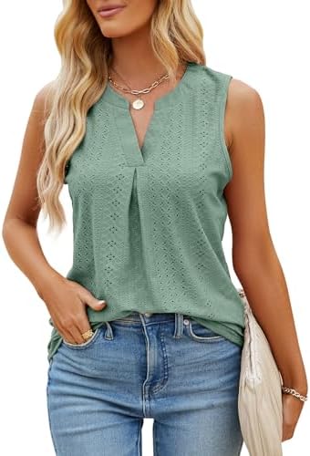 41jgfmiecyl. ac .jpg TrendiMax Global Recycled Standard Damen Casual Tank Top Lang V Ausschnitt Sommer Tunika