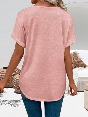 41jcdddi5dl. ac .jpg Cuptacc Sommer T-Shirts Damen Kurzarm V-Ausschnitt Elegant Basic Top OEKO-TEX