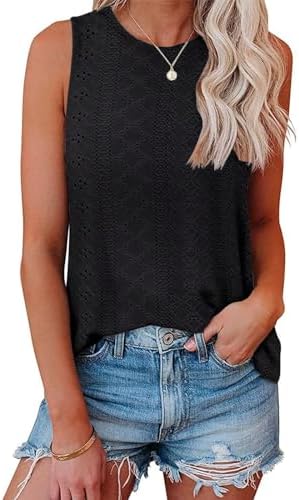 Tanmolo Damen Tank Top Lockeres Ärmelloses Blusen Sommer Lässiges Basic Oberteile Trendig und Komfortabel OEKO-TEX STAND