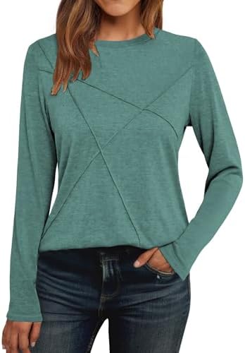 41kqw uzsyl. ac 2.jpg Cuptacc Langarmshirt Damen Rundhalsausschnitt Chic Mit Falten OEKO-TEX STANDARD 100