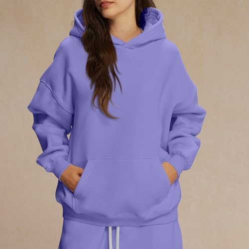 41kdnjvy zl. ac .jpg Generisch Lässige Leichte Jogginganzug Damen Loose Fit Sport Kapuzenpullover Oversize Langarm Gelb Groß Kleiner Standard