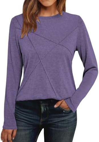 41ky3rapjdl. ac 2.jpg Cuptacc Langarmshirt Damen Rundhalsausschnitt Chic Mit Falten OEKO-TEX STANDARD 100