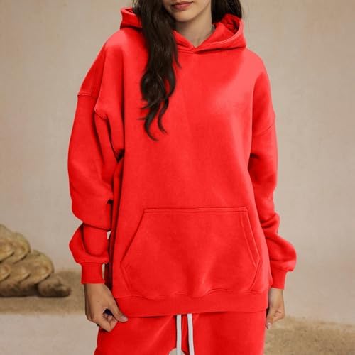 41mvsehtg9l. ac .jpg Generisch Lässige Leichte Jogginganzug Damen Loose Fit Sport Kapuzenpullover Oversize Langarm Gelb Groß Kleiner Standard