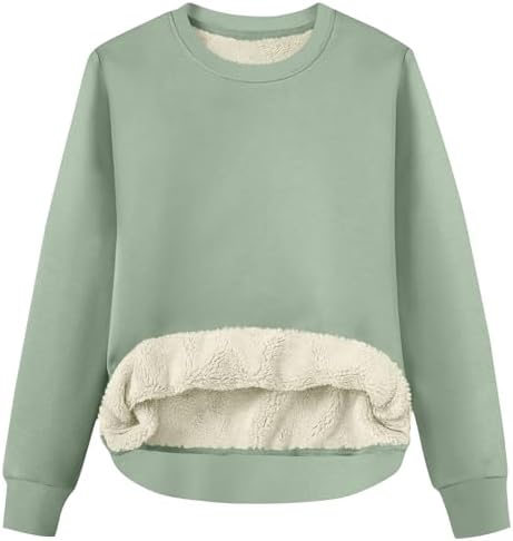 41ncsfvfjjl. ac .jpg RLEHJN Fleecepullover Damen WinterWarm Gefüttert mit Tasche