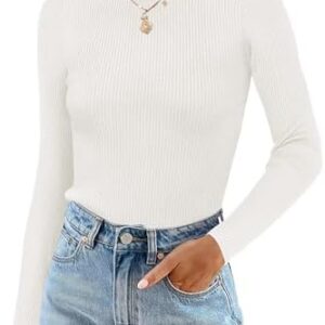 Cuptacc Damen Lange Pullover Herbst Top Gestrickt Elegante Basic T-Shirt