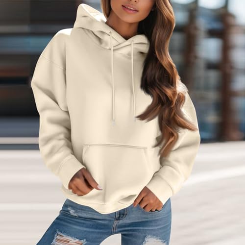 41ngp9fcool. ac .jpg Generisch Lässige Leichte Jogginganzug Damen Loose Fit Sport Kapuzenpullover Oversize Langarm Gelb Groß Kleiner Standard