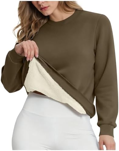 41oojnlhgyl. ac .jpg RLEHJN Fleecepullover Damen WinterWarm Gefüttert mit Tasche