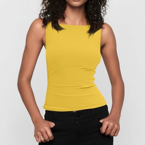 41pabm0d8hl. ac .jpg Generisch Lässiges Tanktop für Damen zur perfekten Layering-Möglichkeit aus Rippstrick | Schmale Passform generisches D