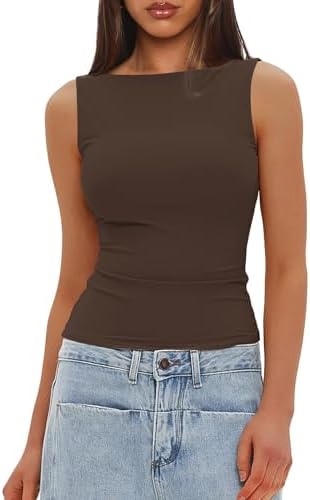 41pjd54zmll. ac .jpg Generisch Lässiges Tanktop für Damen zur perfekten Layering-Möglichkeit aus Rippstrick | Schmale Passform generisches D