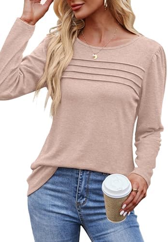 41ptadql. ac .jpg Cuptacc Damen Langarmshirt Rundhals Locker Oberteile Mit Knöpfen
