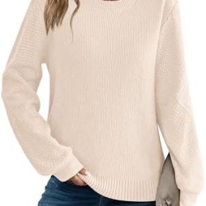 Zeagoo Elegant Winterpullover Damen Herbst Strickpullover Langarm Rundhals Casual Obertrieb Herbstwinter