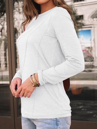 41s ta6r3ml. ac 2.jpg Cuptacc Langarmshirt Damen Rundhalsausschnitt Chic Mit Falten OEKO-TEX STANDARD 100