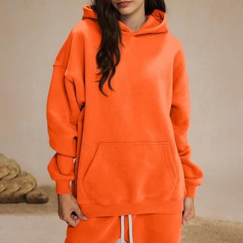 41sph1yvzrl. ac .jpg Generisch Lässige Leichte Jogginganzug Damen Loose Fit Sport Kapuzenpullover Oversize Langarm Gelb Groß Kleiner Standard