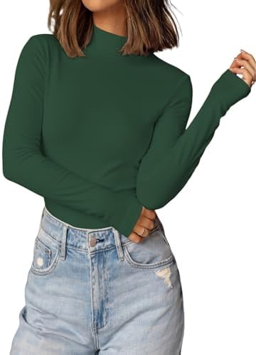 41t4w1lxsol. ac 1.jpg Cuptacc Langarmshirt Pullover Damen Basic Einfarbig Slim Fit Home Freizeit