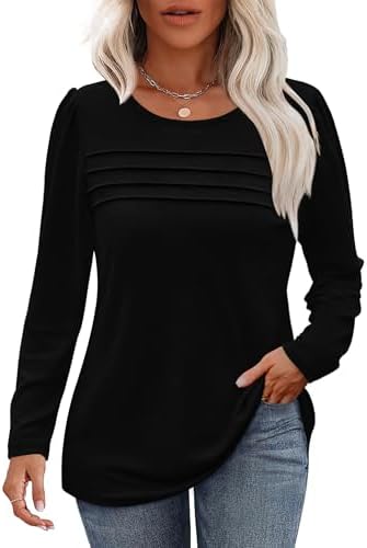 41tc8s1ygll. ac .jpg Cuptacc Damen Langarmshirt Rundhals Locker Oberteile Mit Knöpfen