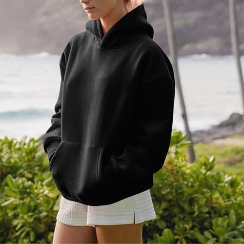 41uvulwhrzl. ac .jpg Generisch Lässige Leichte Jogginganzug Damen Loose Fit Sport Kapuzenpullover Oversize Langarm Gelb Groß Kleiner Standard