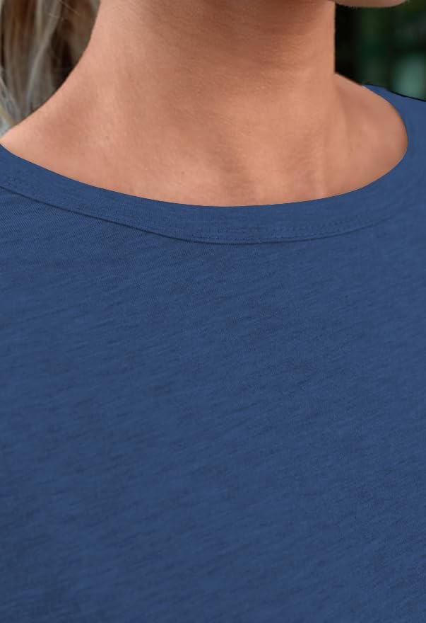 41uo7puyzwl. ac .jpg Cuptacc Sommer T-Shirt Damen Basic Oberteil Einfarbig Casual Top OEKO-TEX STANDARD 100