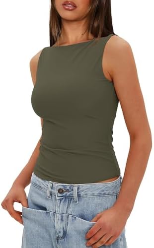 41vt 5jdil. ac .jpg Generisch Lässiges Tanktop für Damen zur perfekten Layering-Möglichkeit aus Rippstrick | Schmale Passform generisches D
