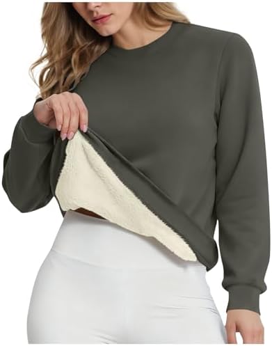 41vyyraiail. ac .jpg RLEHJN Fleecepullover Damen WinterWarm Gefüttert mit Tasche