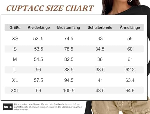 41wi0qxlqol. ac .jpg Cuptacc Damen Langarmshirt - Leichtgewichtig - Basic T-Shirt - Einfarbig - Langärmlige Oberteile - Damen Longsleeve Top