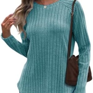 Cuptacc Elegant Pullover Damen Herbst Tunika Rundhals Top Modern Sweatshirt