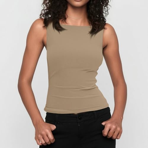 41y8evs 2pl. ac .jpg Generisch Lässiges Tanktop für Damen zur perfekten Layering-Möglichkeit aus Rippstrick | Schmale Passform generisches D